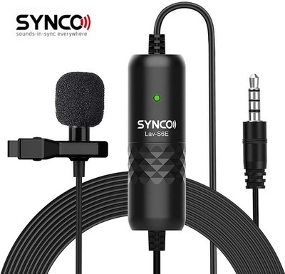 SYNCO Lav-S6E 6M Lavalier Mic Professional Omnidirectional Condenser Lapel Mic