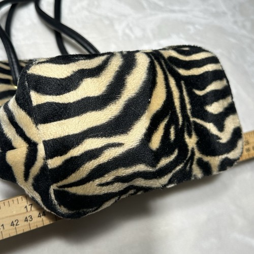 NINE WEST schwarz braun ANIMAL PRINT Schultertasche Kunstfell Trenntasche - Bild 8 von 15