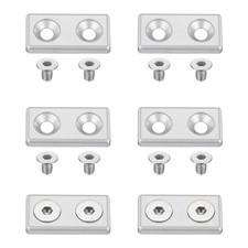 6Pcs Profile End Cap, Zinc Alloy 2040 EU Standard T-Slot Extrusion, Silver