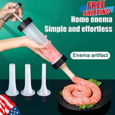 Manual Sausage Stuffer   Homemade Sausage Maker with 3 Funnels Meat Injector 