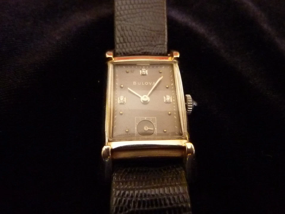 RELOJ BULOVA ART DECO ORO BLANCO MACIZO 14K ASAS ARAÑA ESFERA DIAMANTE EXCELENTE AÑOS 50 Foto 3 de 4