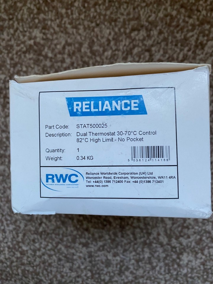 Reliance STAT500025 Overheat Stat & Dual Cylinder Thermostat NEW ...