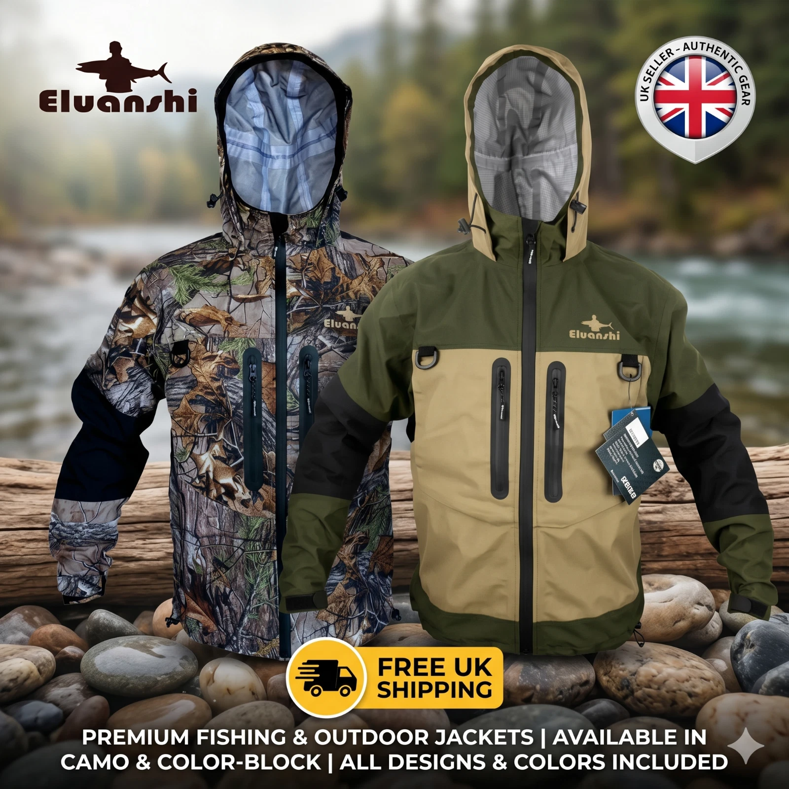 3-layer Waterproof Breathable Fly Fishing Wading Jacket Rain Coat Apparel M-XXL
Opens in a new windo