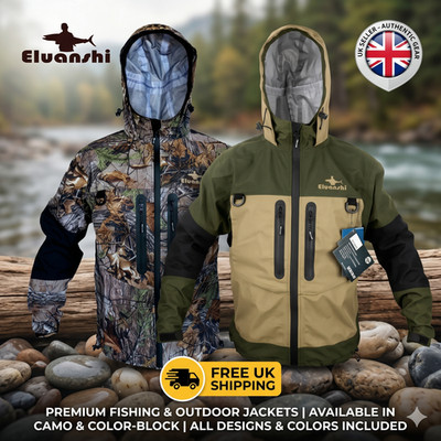 3-layer Waterproof Breathable Fly Fishing Wading Jacket Rain Coat Apparel M-XXL