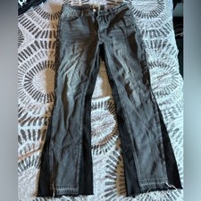 Gallery Dept Charcoal and Black Stacked Flared Denim 32