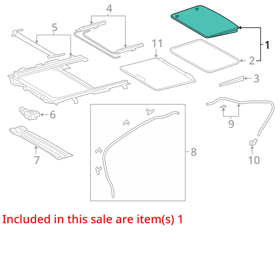 2020-2024 Genuine!! Toyota RAV4 Sunroof Window Glass OEM 63201-02132 Foto 3 de 4