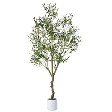 Artificial Olive Tree 6FT, Indoor Fake Silk Plant with Realistic Trunk, Leave...