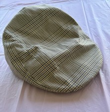 Vintage Men's Brown Beige Plaid Newsboy Cap Hat Flat 90s Retro Rockabilly Sz M