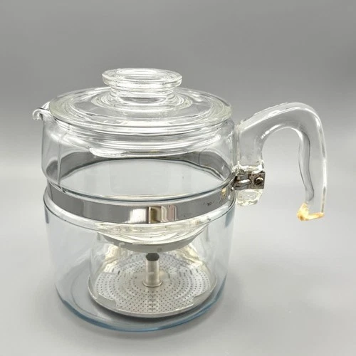 VTG Pyrex Flameware Glass Percolator Coffee Pot 7756-B 6 Cup *Missing Stem Only