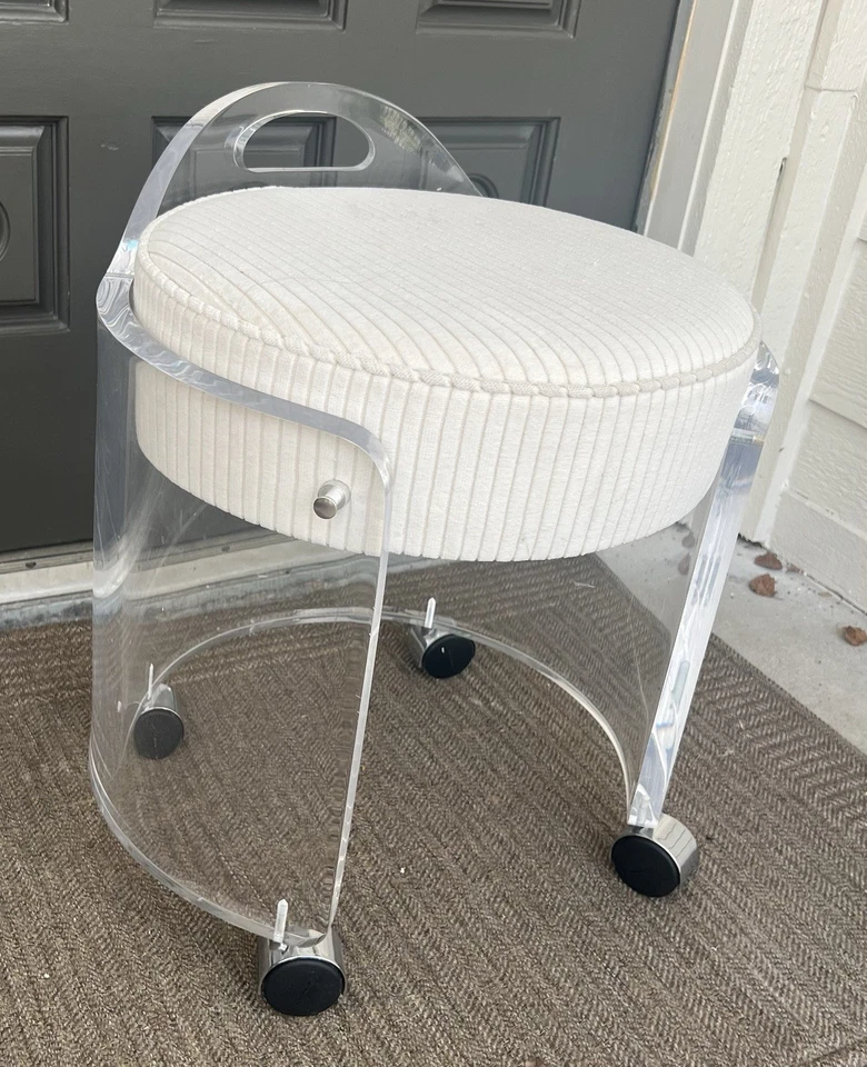 Silla tocador Lucite Charles Hollis Jones años 70 mediados de siglo moderna Foto 2 de 4
