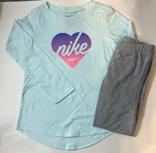 Youth Girls Nike 2 Piece Set Shirt Leggings Pants Size 6X Large NWT