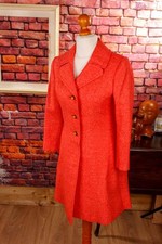Vintage orig 60er Wolle Mantel rot meliert Rockabella S