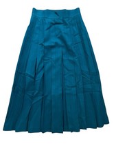 Talbots Vintage A-Line Pleated Wool Skirt Green SZ 6