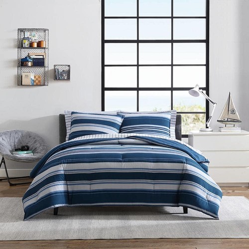 Lakeview 2-teiliges blau Baumwolle Twin/Twin XL Bettdecken-Set