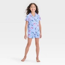 Girls' Lilo  Stitch Angel Coat Pajama Set - Blue size S 6/7 