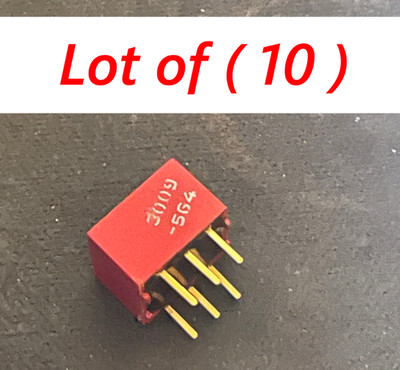 Hole Dip Switch 2- Position 6 Pin, Red Switch (Lot of 10)
