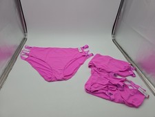 3pr NWT Ashley Stewart Plus Panties Sz 34/36 6X Solid Bright Pink Strappy 042