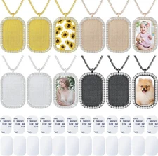 48 Pcs Sublimation Necklace Blanks Set for Custom Jewelry Gifts