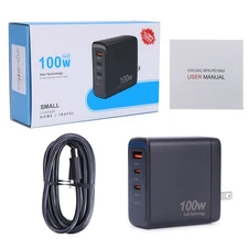 100W GaN+ USB C Charger 100W Laptop Fast Charger PD3.1 PPS 3-Port USB
