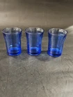 Hazel Atlas Moderntone Cobalt Blue Whiskey Shot Glass Tumbler