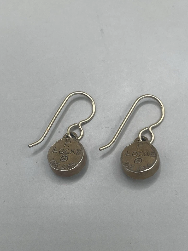 Patricia Locke ‘05 Signed USA GoldTone  Swarovski Crystals Dangle Hook Earrings - Image 2 of 4