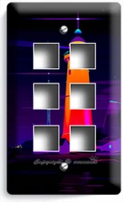 COLORFUL LIGHTHOUSE STARRY NIGHT MOON LIGHT SWITCH OUTLET WALL PLATES ROOM DECOR