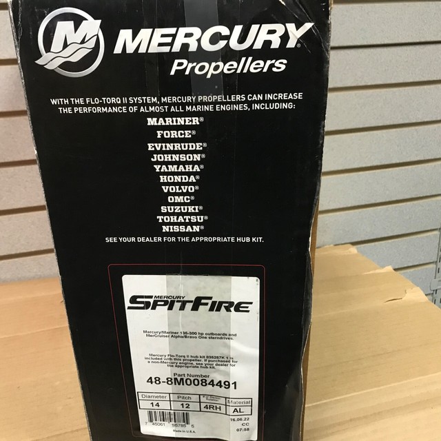 Mercury Spitfire Boat Propeller 48 8m0084491 RH 14 X 12p 4 Blade For 