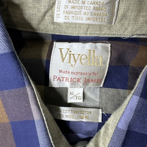 Men’s Viyella XL Long Sleeve Plaid Button Shirt Wool Blend - Picture 3 of 6