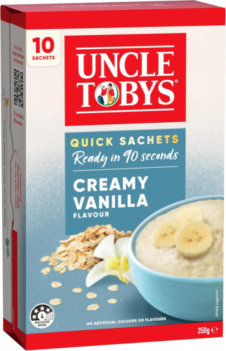 UNCLE TOBYS Oats Quick Sachets Creamy Vanilla, 10 Sachets - Picture 8 of 12