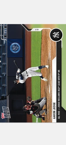 2020 TOPPS NOW CARD NEW YORK YANKEES AARON JUDGE #92 9th HR RECLAIMS MLB LEAD