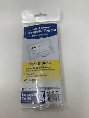 10 Pack of C-Line Peel & Stick Luggage / ID Tag Kit 65107 Fast Free Shipping!