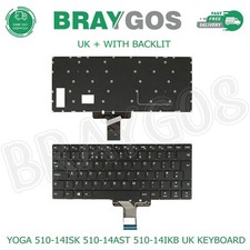 For Lenovo Yoga 510-14ISK 510-14AST 510-14IKB UK Laptop Keyboard With Backlight