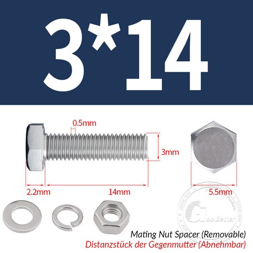 Set viti esagonali M2 - M24 acciaio inox A2 DIN 933 con rondelle dado - Foto 29 di 251
