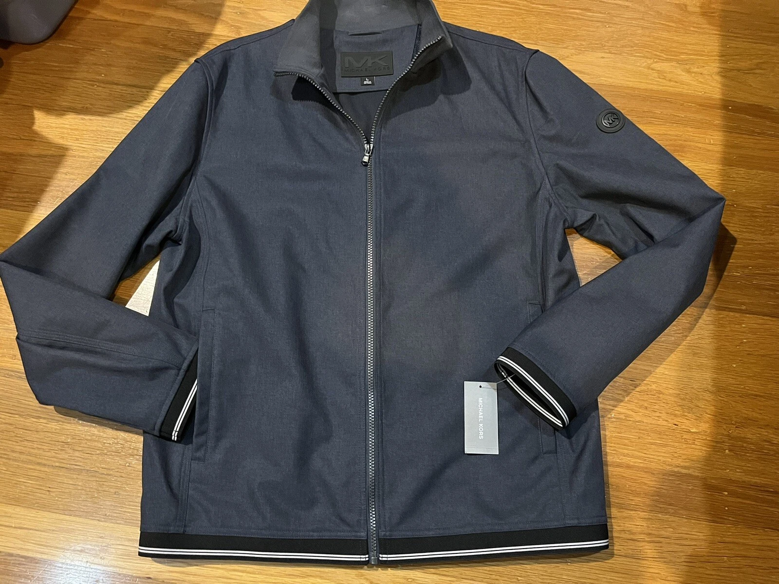 Michael Kors Collared Jacket Denim Heather Size L