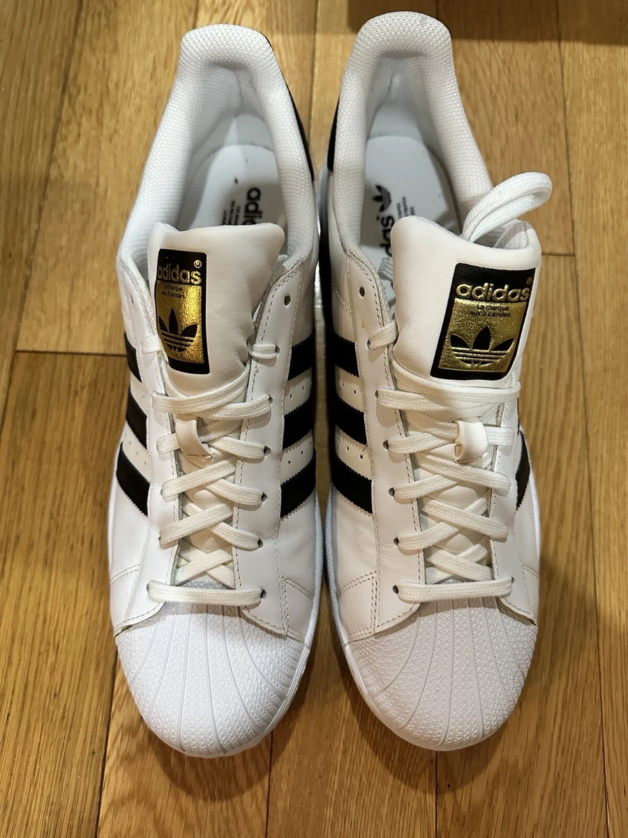 Size 14 - adidas Superstar White Black | eBay