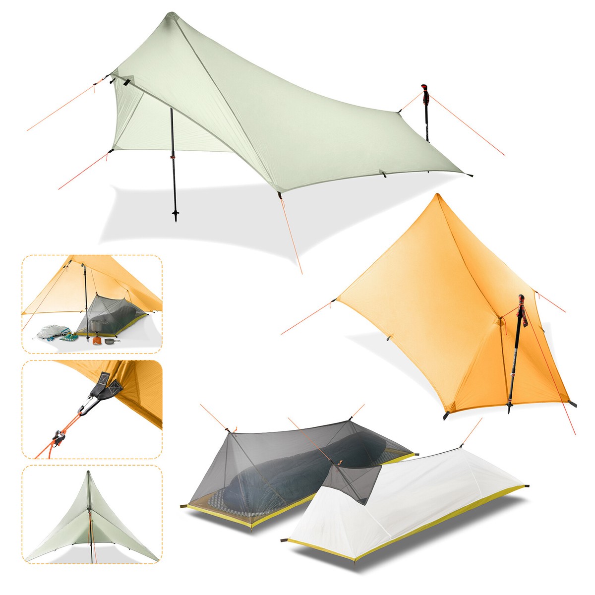 20D Silicon Ultralight Sun Shelter Tent Awning Canopy Tarp