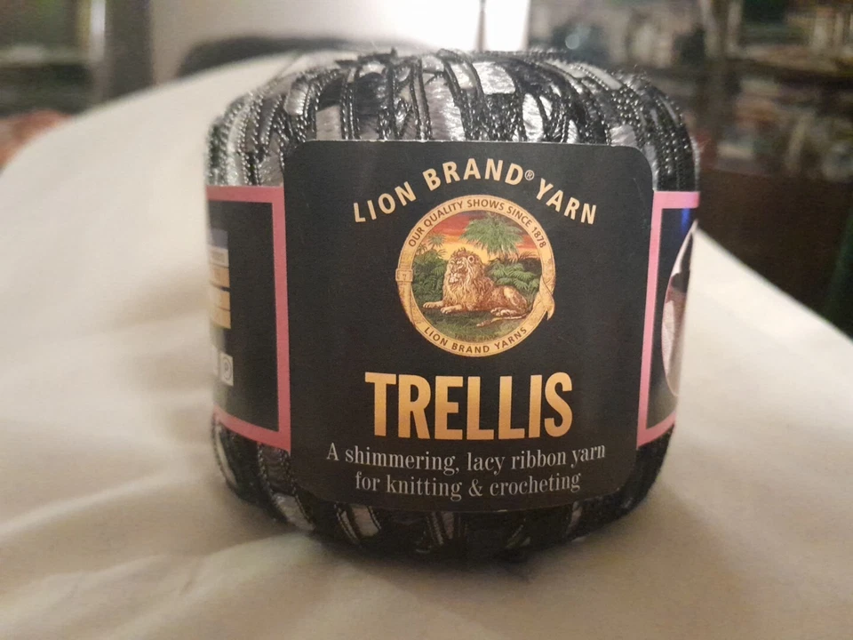 Black And White Ribbon Yarn By Lion Brand. Color Nightlife.  - Image 2 of 4