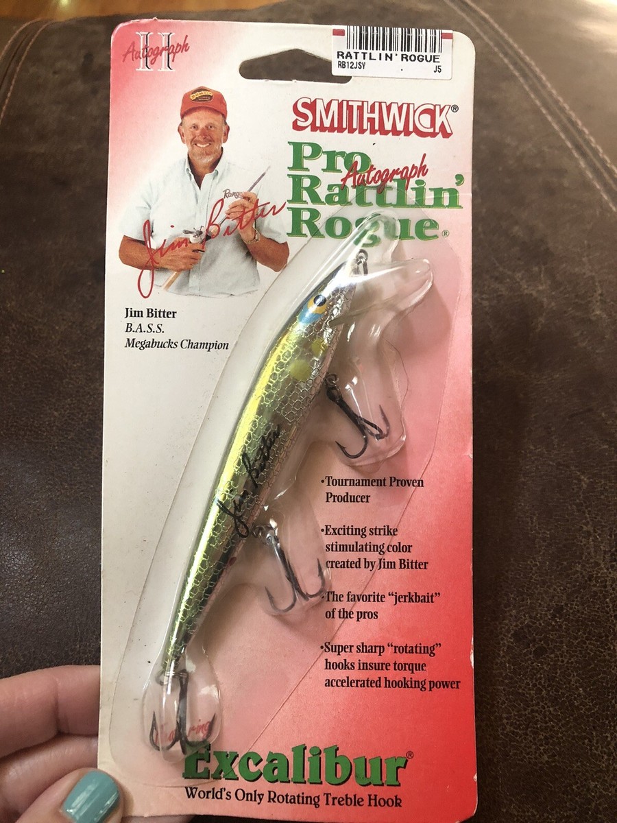 Smithwick Pro Rattlln' Rogue Jim Bitter Autographed Silver/Char Lure NOS