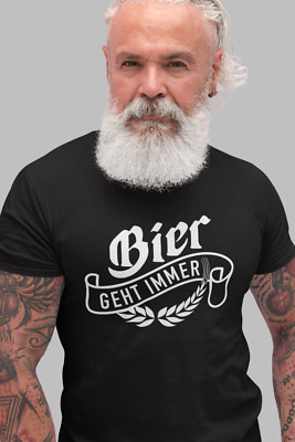 Herren Shirt Bier geht immer coole T-Shirts mit Sprüchen Fun Shirt als Geschenk