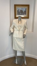 Nolan Miller Vintage 1980"s Ivory 3 Pieces Suit Skirt Size 6