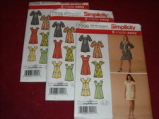    SIMPLICITY 2999 - LADIES TWO LENGTH DRESS w/TRIM VARIATIONS PATTERN 6-22 FF