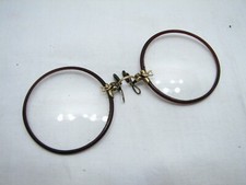 Pince Nez Pinch Nose Spectacles Circular Eyeglasses Shur-On Gold Filled Round