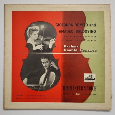 Gioconda De Vito and Amadeo Baldovino Brahms Double Concerto vinyl record Tested