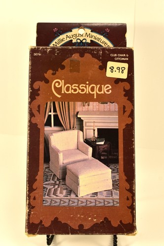 Millie August Miniatures Classique Club Chair & Ottoman 3076 Doll Furniture - Picture 2 of 10