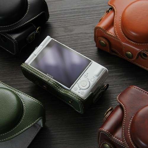 PU Leather Protective Camera Bag Case Cover with Belt For Sony ZV-1F ZV1F ZV1ii - Picture 6 of 13