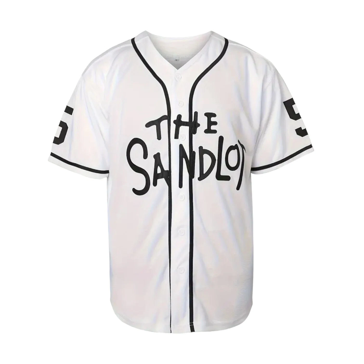 Sandlot Baseball Jersey Squints #5 White / Black Stitched