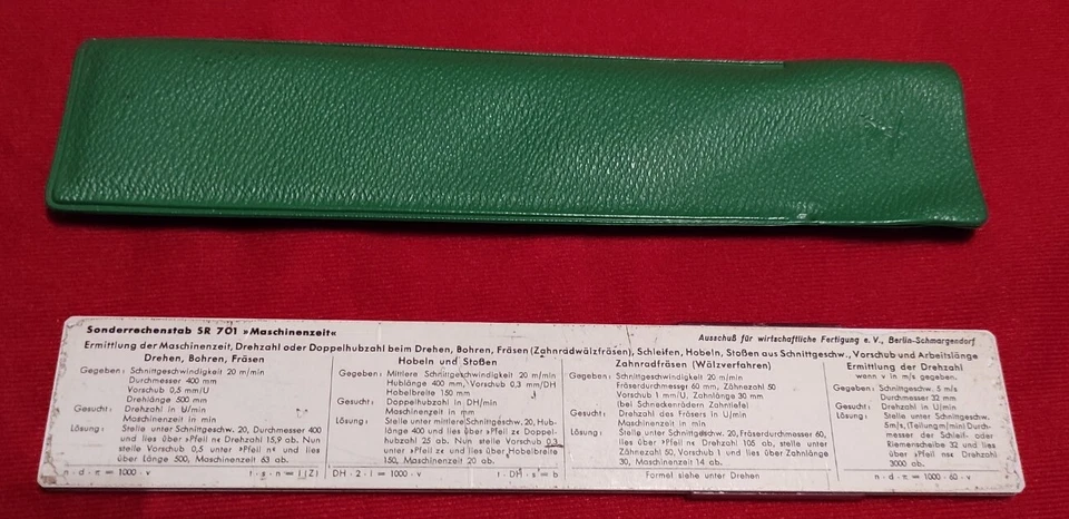 Rechenschieber Faber Castell - Sonderrechenstab Maschinenzeit SR 701, gebraucht - Bild 4 von 4