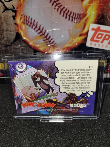 1993 CARDZ TOM & JERRY TEKCHROME CARD #T-1 - Picture 2 of 2