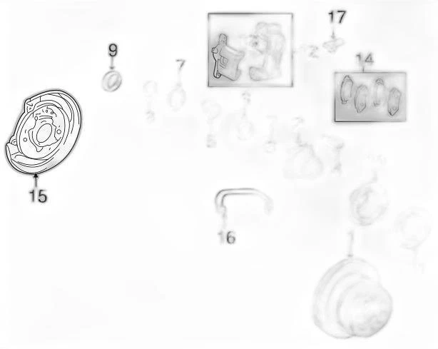 SUBCONJUNTO DE PLACA genuino Toyota Land Cruiser, freno de estacionamiento, diestro 46503-60221 Foto 3 de 4