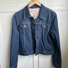 Cath Kidston Denim Jacket Uk 16 Vgc Indigo Retro Contrast Trim